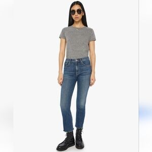 Mother denim jeans insider crop step fray size 27